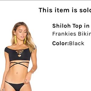 Frankie’s Bikini’s off the shoulder black top size small